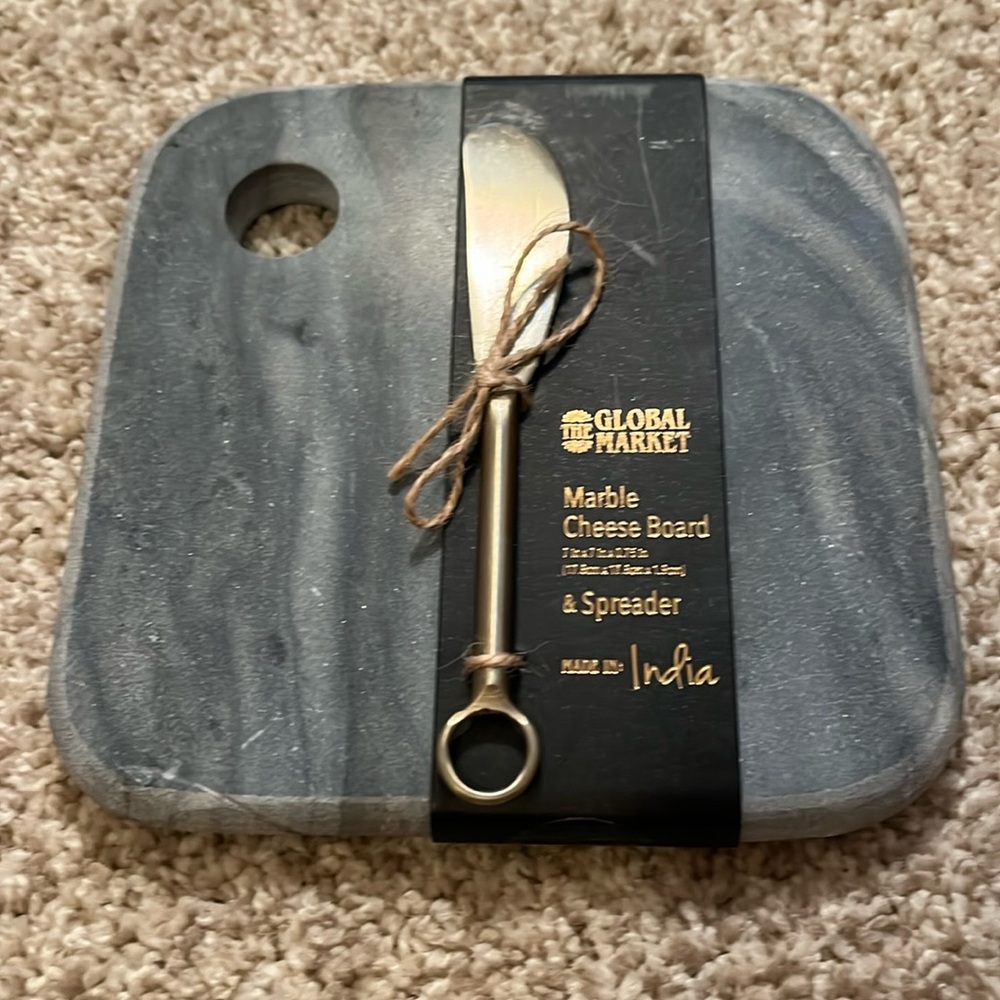Marble Cheese Board with Spreader